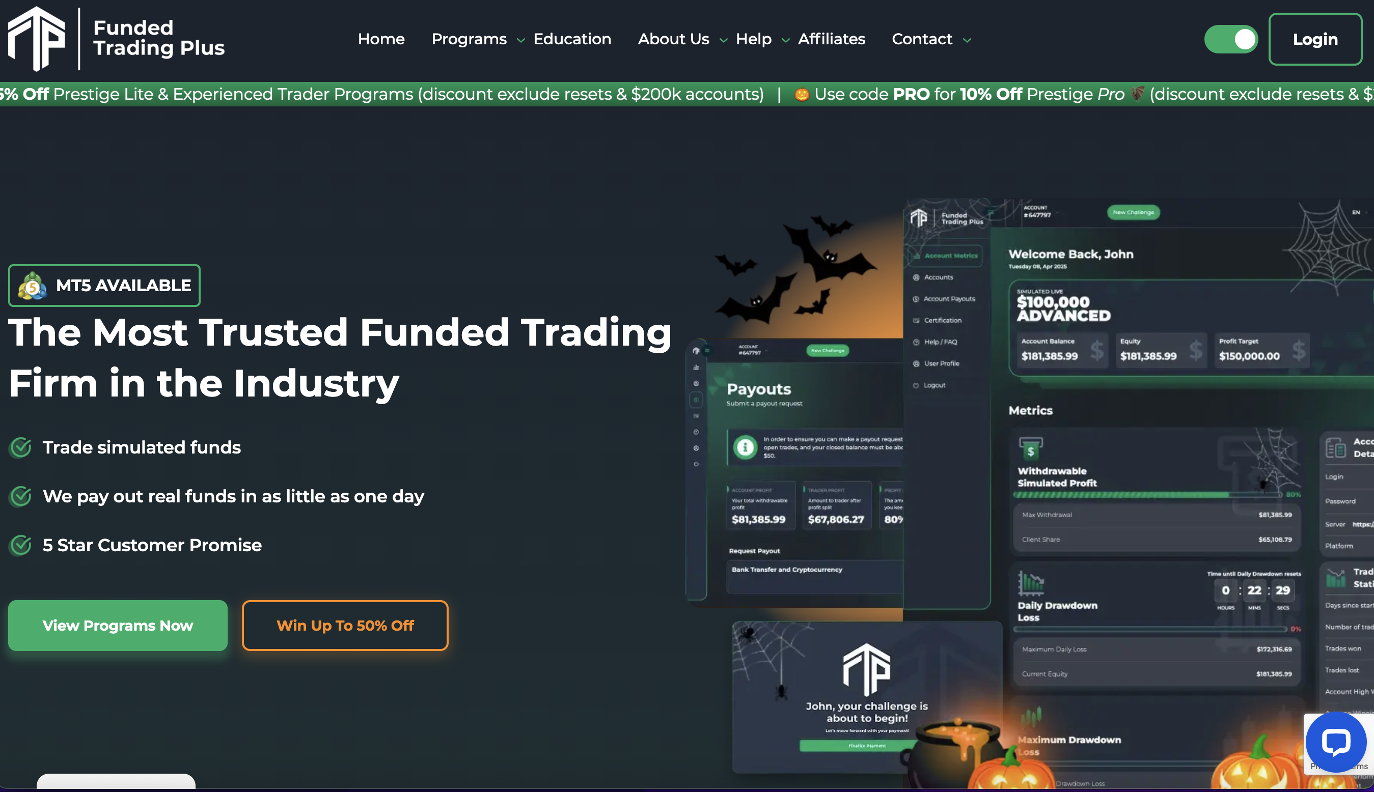 Funded Trading Plus hero